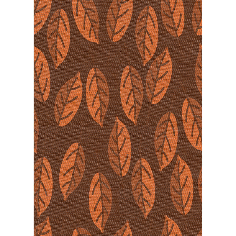 Tapis orange/brun métier tissée à la machine, Rectangle 4 pi x 6 pi