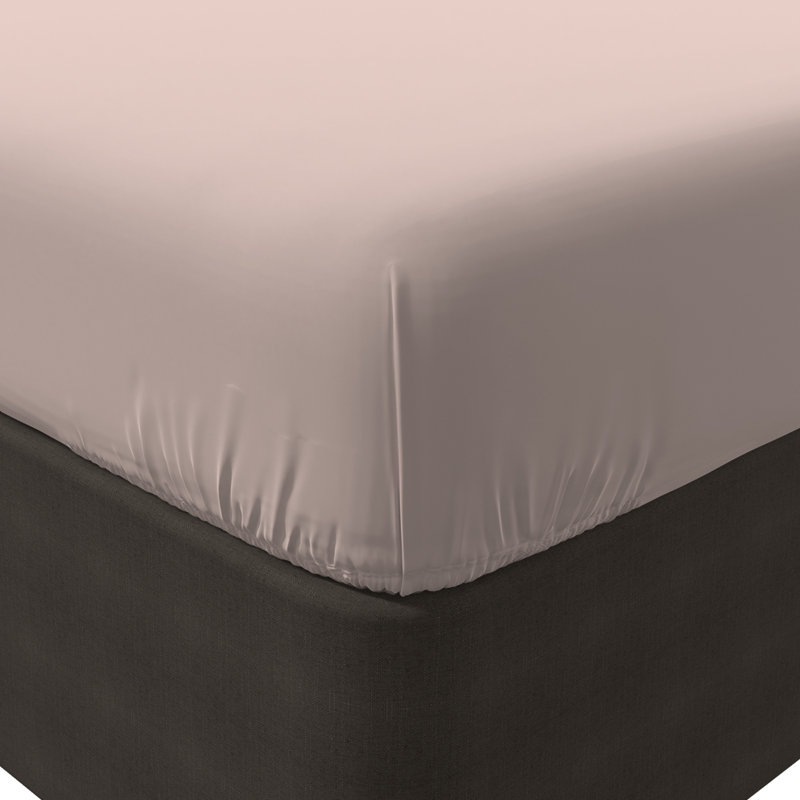 Blush King Size Cotton Percale Fitted Sheet Set