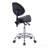 Saddle Stool Chair With Backrest Swivel Hydraulic Ergonomic Tilt Seat Chair With Wheels Footrest For Medical Hospital Clinic Dental - Black