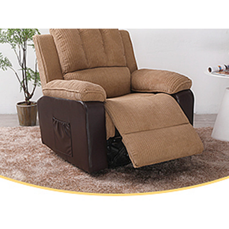 Fauteuil inclinable Adrea, Velours côtelé brun