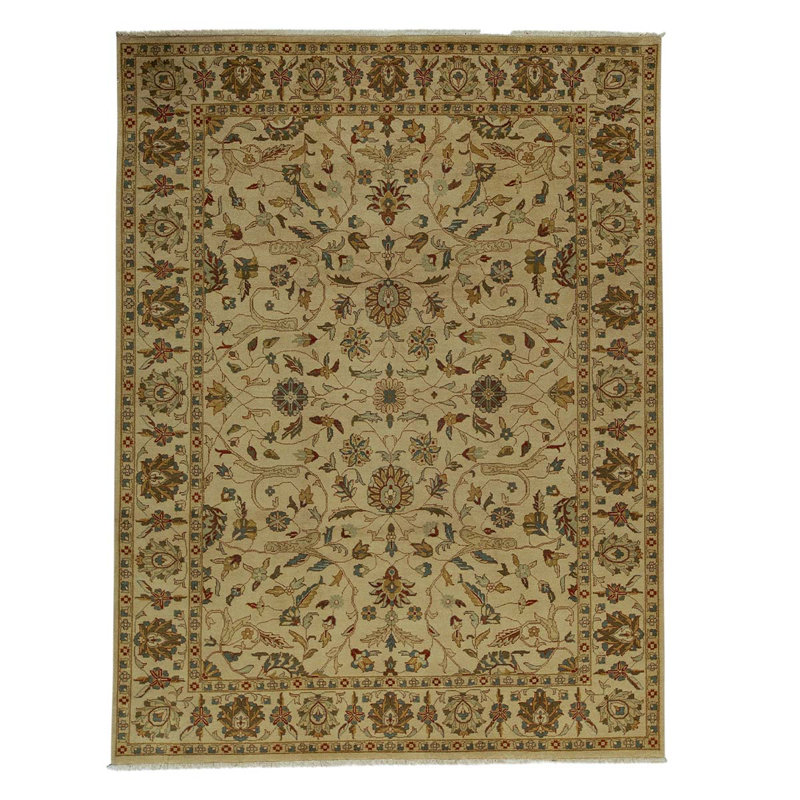 Tapis brun / ivoire noué à la main