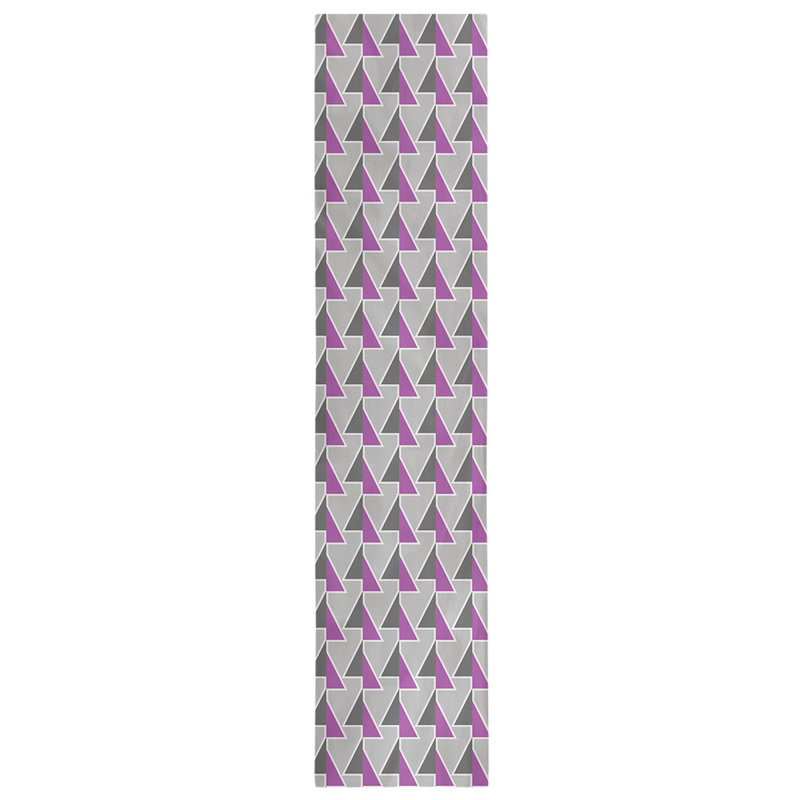 Chemin de table à flèches changeées, 16 po x 90 po, Violet / gris foncé / gris