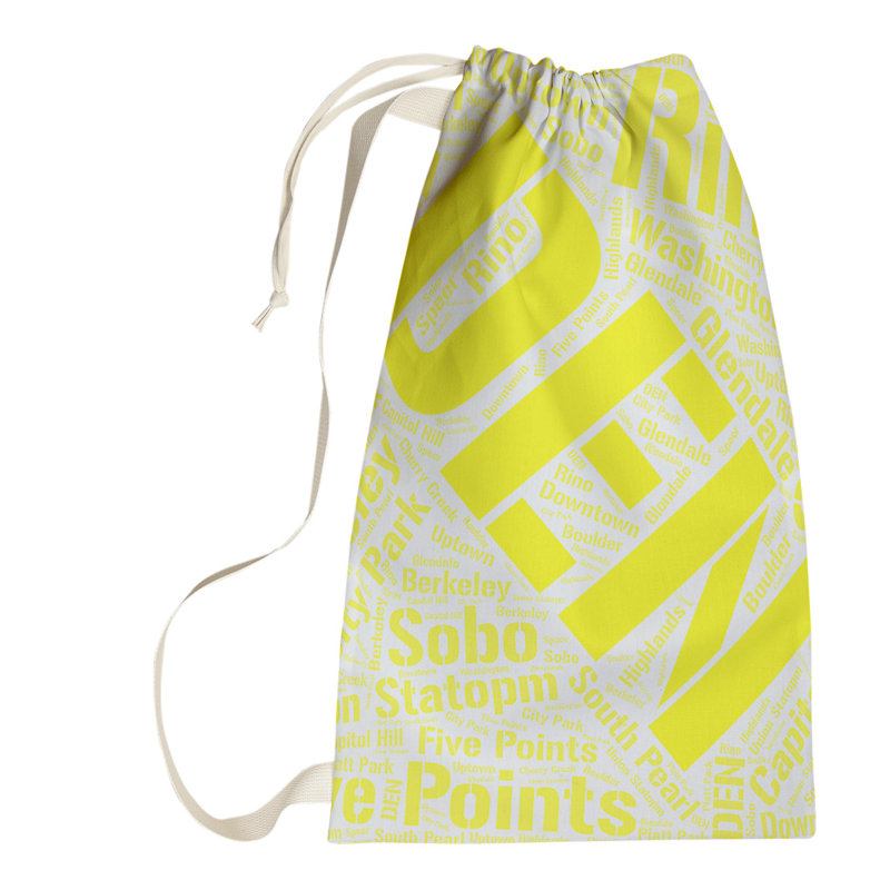 Laundry Hamper with Handles, Small (29" H x 18" W x 1.5" D), Yellow, Denver