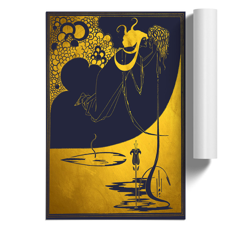 The Climax In Gold by Aubrey Beardsley - No Frame Painting, 59cm H x 42cm W x 0.1cm D