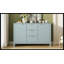 Buffet à motif ondulé - 3 tablettes réglables, 3 tiroirs et portes à fermeture en douceur, console de rangement avec poignées en métal, convient pour le bureau, le couloir et le salon, 3 couleurs-918744595