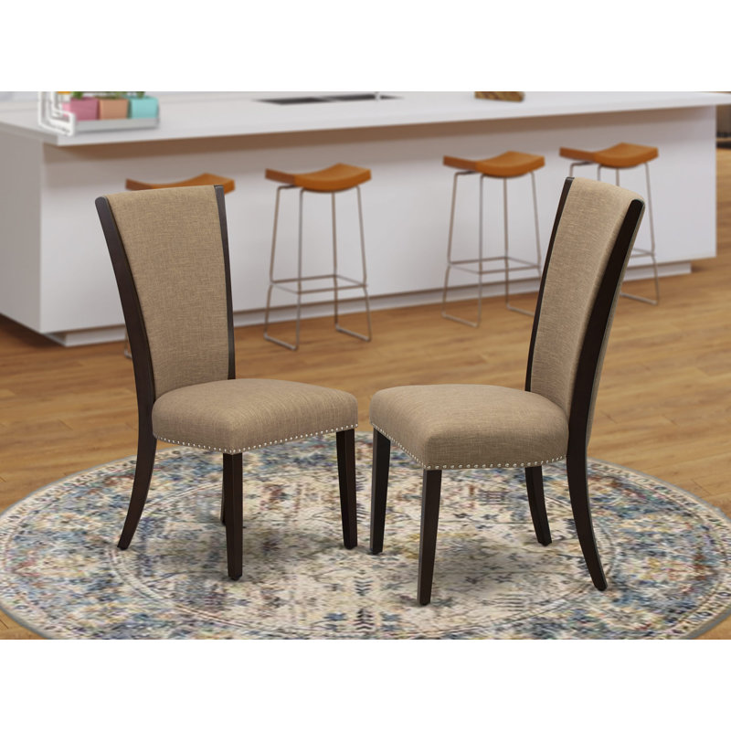 Chaises parson Verona, Sable clair, Acajou