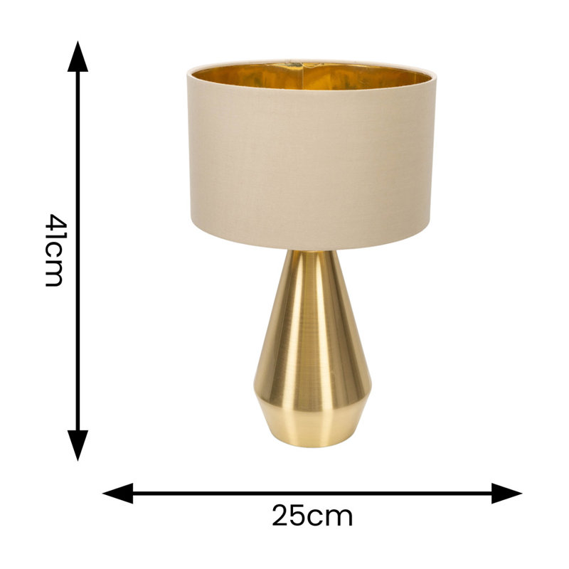 Alamar Metal Table Lamp, Yes, Cream, Gold