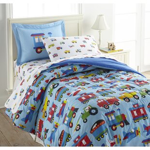 Olive Kids Trains Planes and Trucks 205 Thread Count 100% Cotton Sheet Set