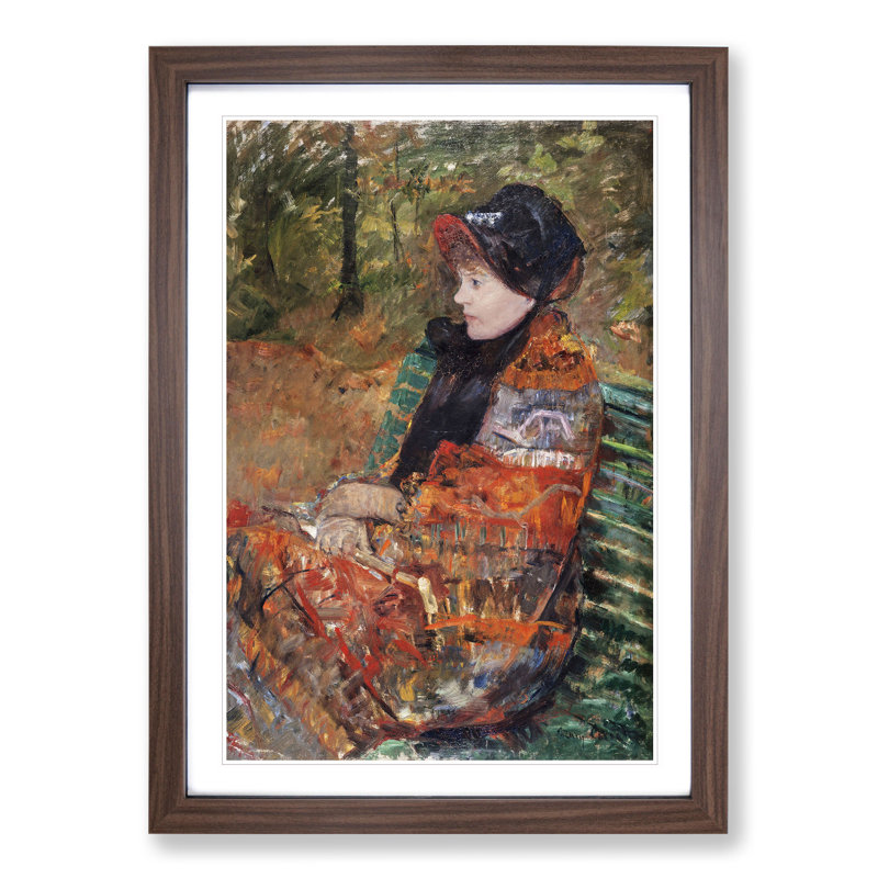 Lydia Cassatt by Mary Cassatt - Picture Frame Painting, Walnut Framed, 36cm H x 27cm W x 2cm D