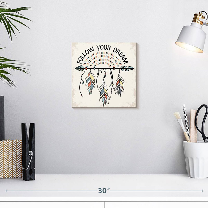 Tergel «Follow Your Dream», typographie, H 10 po x l 10 po