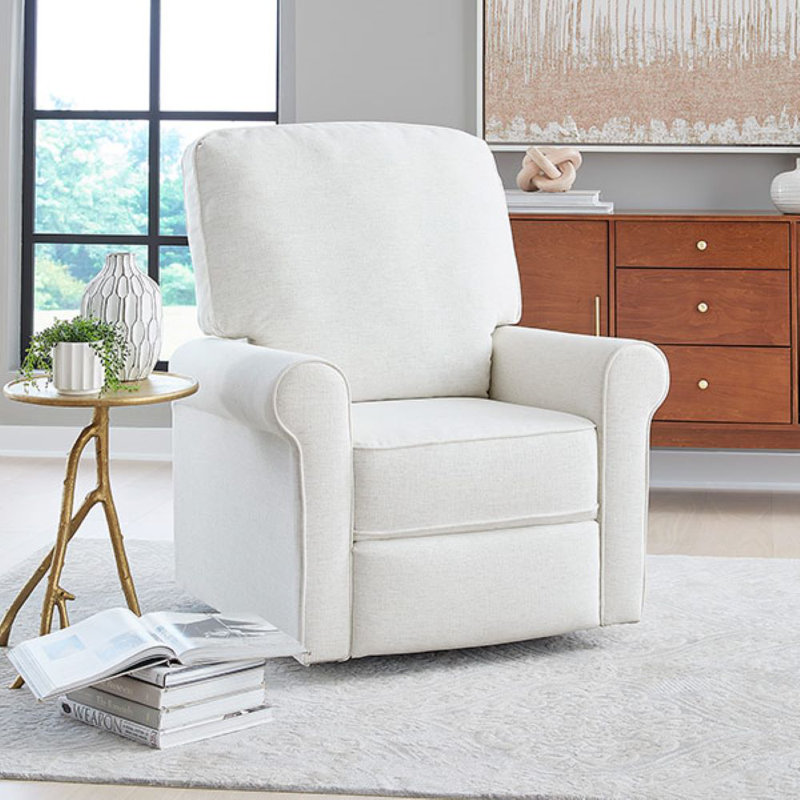 Vanderpool Swivel Recliner, Snow White Crypton®