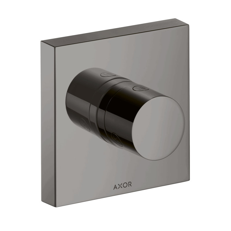 AXOR ShowerSolutions Diverter Trim Trio/Quattro 5" x 5", Polished Black Chrome