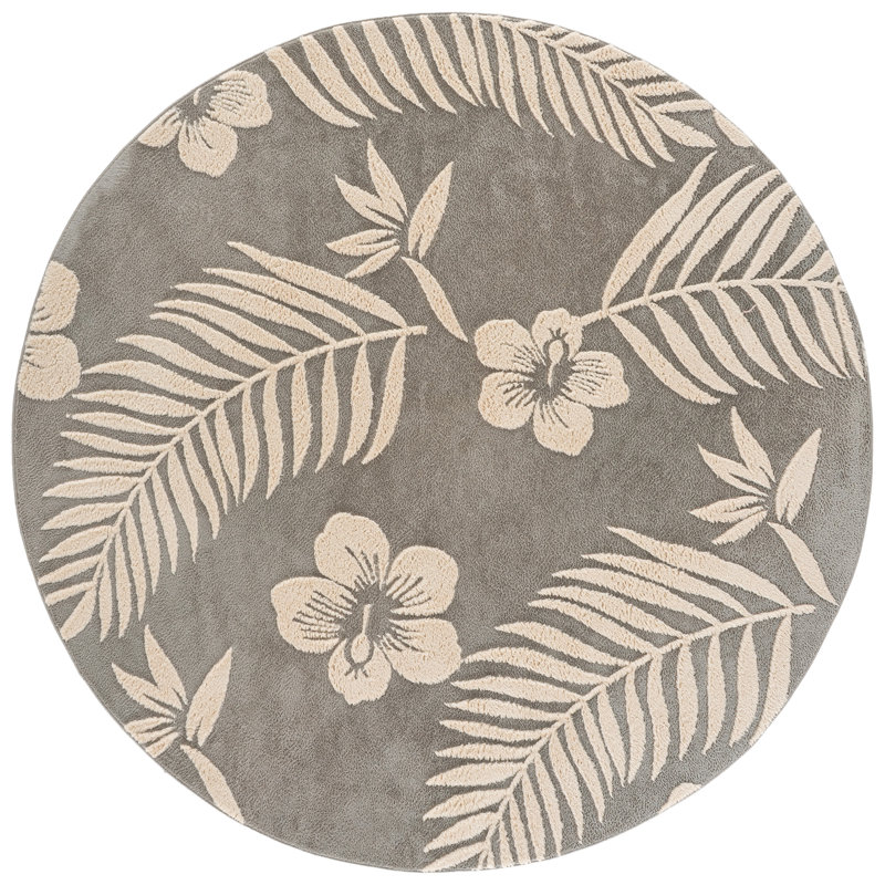 Versailles 601 Performance Machine Washable Floral Rug, 6' X 6' Round