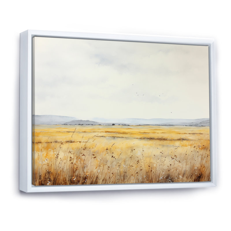 Tranquil Meadow Moments sur toile, Cadre flottant blanc, H 30 po x l 40 po x P 1,5 po