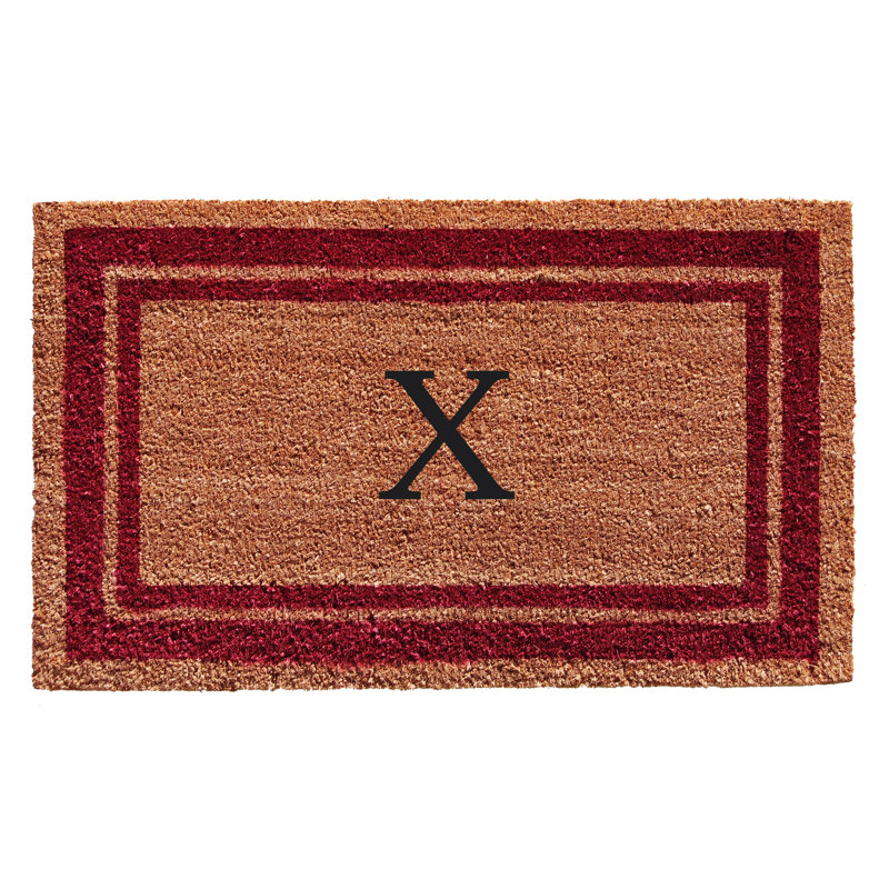 Tapis d'entrée antidérapant Stortz, Rectangle 2 pi x 3 pi, X, Bourgogne / Brun