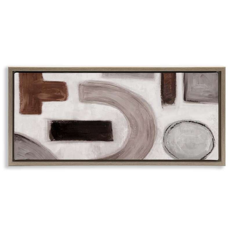  Art mural encadré Boho, Cadre flottant orme Montalcino, H 14 po x l 31 po