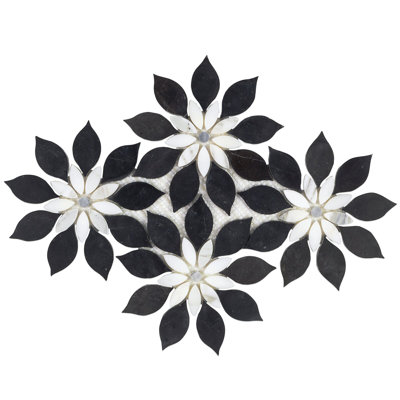 Thistle 12.4" X 14.13" Marble Waterjet Mosaic Tile (1.21 Sq. Ft. / Sheet)