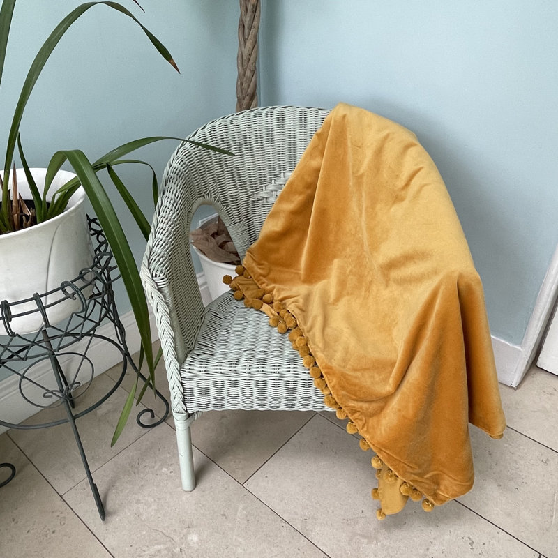 Reith Hand Woven Throw Blanket, Yellow