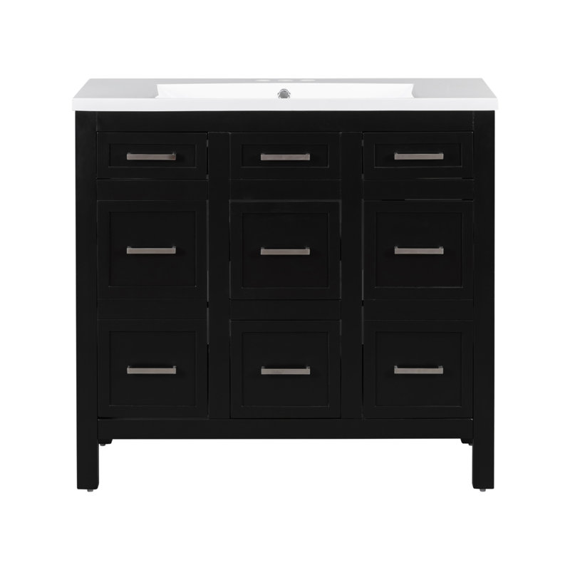 Meuble-lavabo polyvalent avec lavabo intégré et plusieurs options de rangement