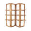 Wood Handmade Folding 3 Shelf Storage Brown Shelving Unit With Silver Metal Hardware