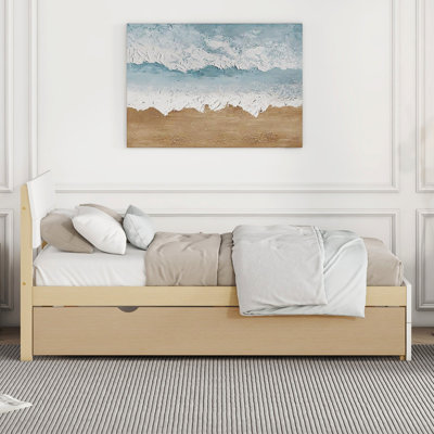 Lit simple moderne avec panneau de lit et tête de lit ultrabrillant blanc