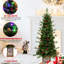 Arbre de Noël 48 pouces avec 100 lumières à DEL colorées, 396 pointes, baies rouges, pin et pot à paillettes stable