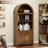 70.9” Tallarched Retro Display Cabinet With Grille Doors - Golden Handle MDF Storage Unit For Home Office/Living Room/Kitchen-122049017