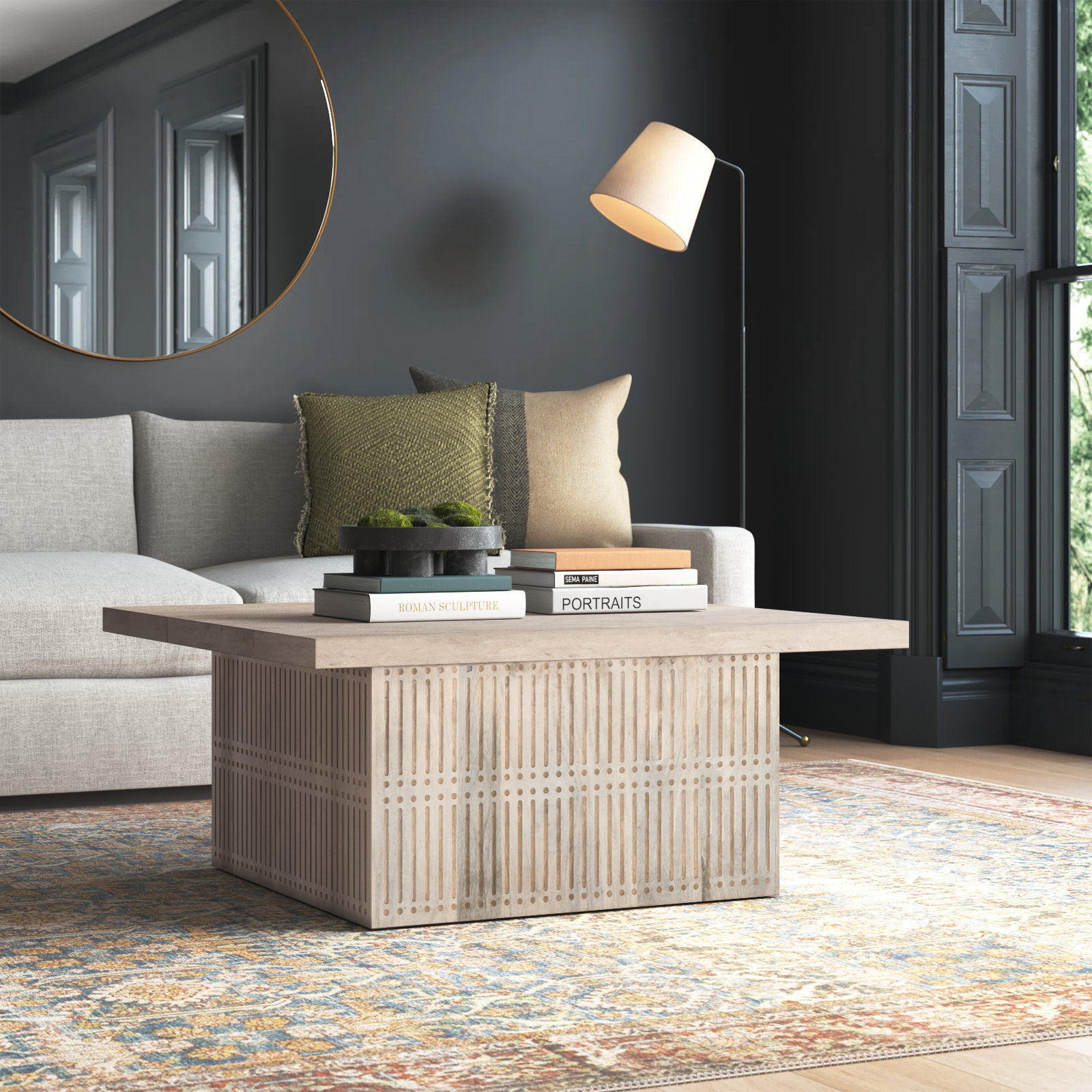 Anstead Solid Wood Single Coffee Table, Brushed Ivory