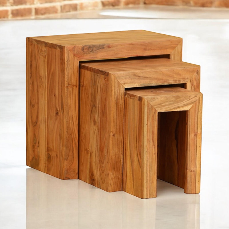 Mundelein Solid Wood Sled Nesting Tables