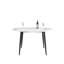 Table de salle à manger moderne en pierre artificielle ronde avec pieds en métal noir - peut accueillir 6 personnes. (Seulement tables, pas de chaises)-1819217098-1815365973