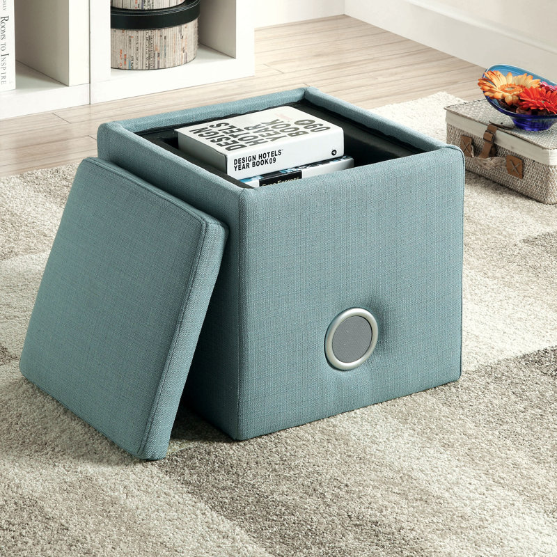 Upholstered Ottoman, Blue
