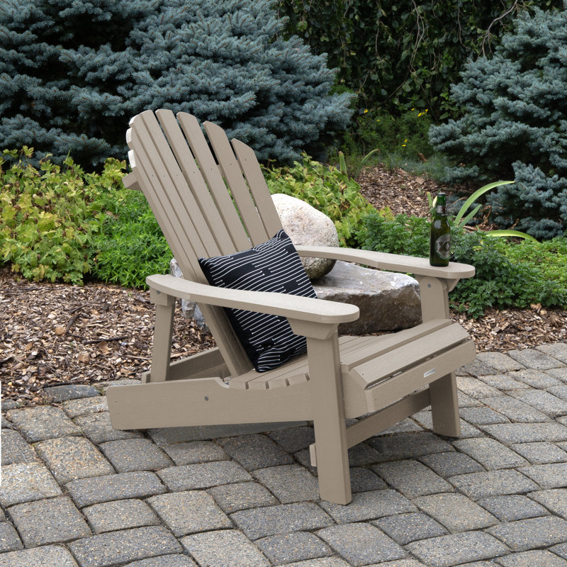 Chaise Adirondack en plastique Federigo, Brun bois