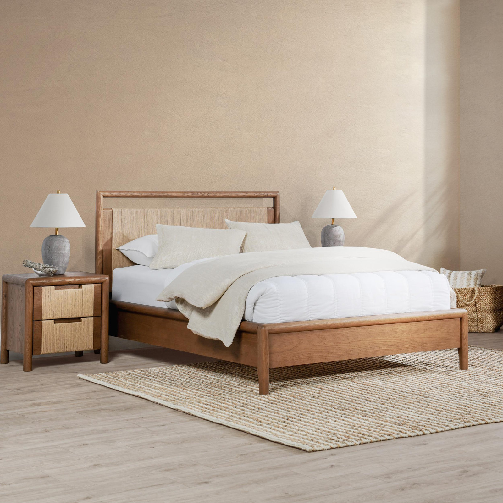 Maddy Woven Oak Bed, Queen