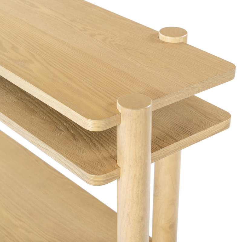 Hepburn 3 Shelf Wood Console Table, Natural