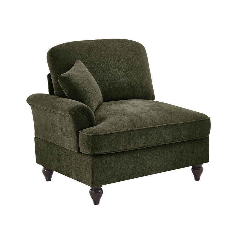 Sofa LSF Chenille W/1 Pillow -Green, Green