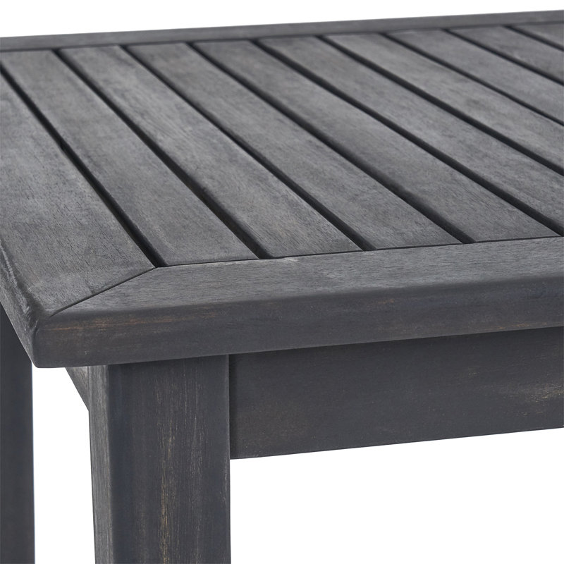 Table de bar d'extérieur rectangulaire en bois d'acacia minimaliste - Gris foncé (table incluse seulement), Gris foncé