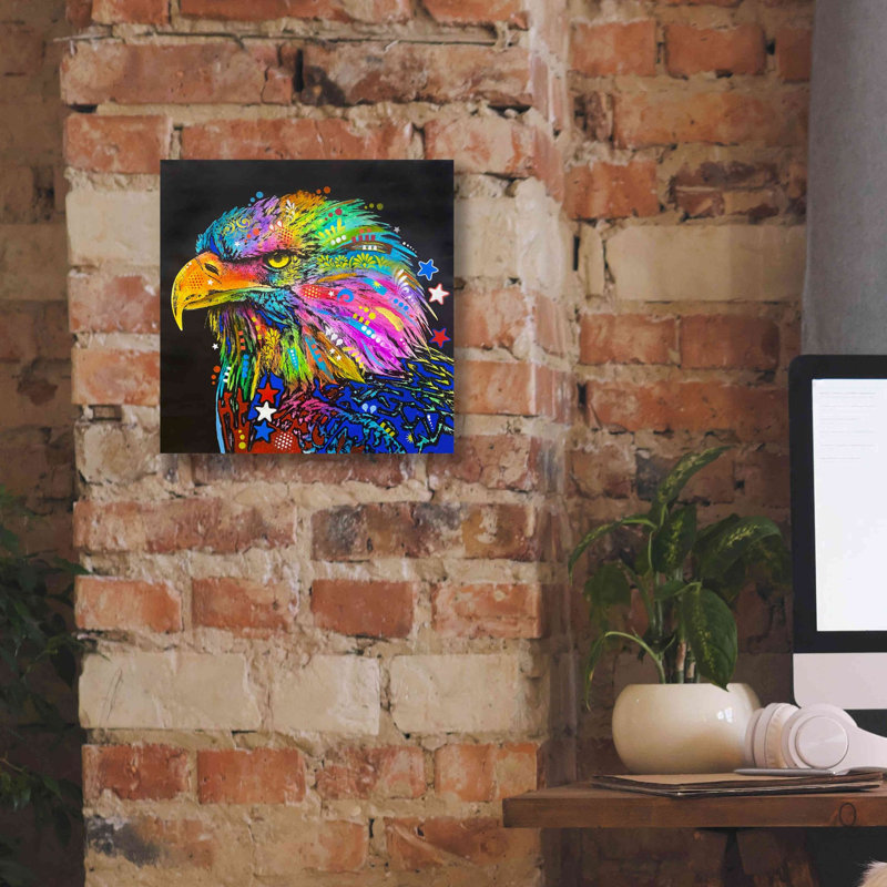 «Bald Eagle» par Dean Russo, art mural sur toile, H 12 po x l 12 po x P 0,75 po