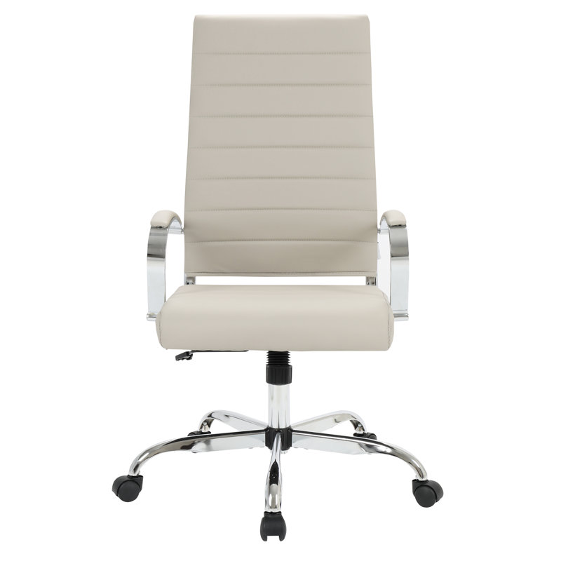 Mulkey High-Back Leather Executive Office Chair – Adjustable Swivel Desk Chair for Computer, Conference, or Home Office Use