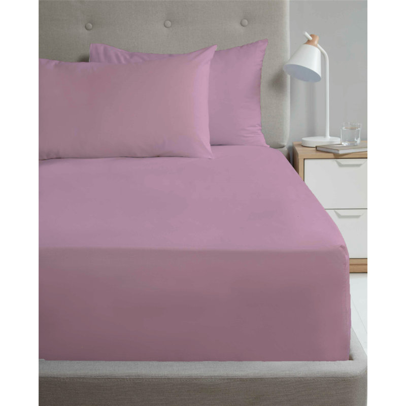 Cotton Blend Machine Woven Fitted Sheet, Lilac, Single (3')