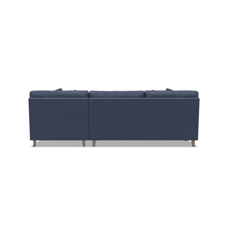 Mila Chaise Sectional, Blue Polyester, Right Hand Facing, 33.5" H x 101" W x 61" D