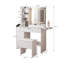 Bureau de coiffeuse avec miroir lumineux et prise de courant, bureau de maquillage avec tiroirs et grande armoire de rangement pour la chambre à coucher, 3 modes d'éclairage à luminosité réglable, tabouret de rangement