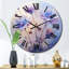 Horloge murale florale mauve à imprimé romantique III-1109350728