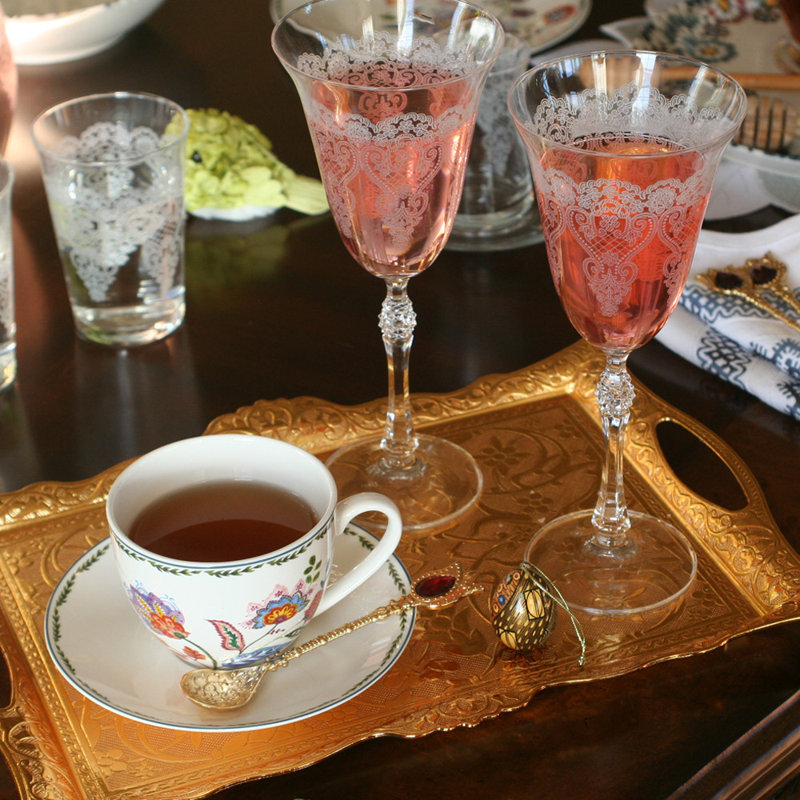Ensemble de 6 verres à vin décoratifs