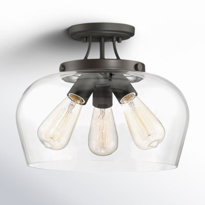 Breena 13" W 3-Light Dimmable Semi-Flush Mount