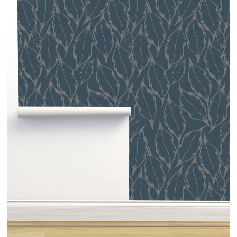 Rouleau de papier peint texturé L 12 pi x l 2 pi Monor Designs, Bleu marine