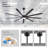 84 Inch Industrial DC Motor Ceiling Fan, Large Ceiling Fan With 8 Reversible Blades, 3 Downrods, 6-Speed Remote Control, Home Or Commercial Ceiling Fans For Porch/Garage/Shop, Black-1347067540