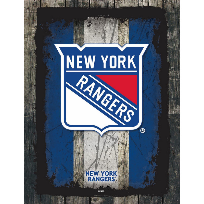 NHL Team Logo, reproduction sur toile tendue, New York Rangers, H 32 po x l 24 po x p 1 po
