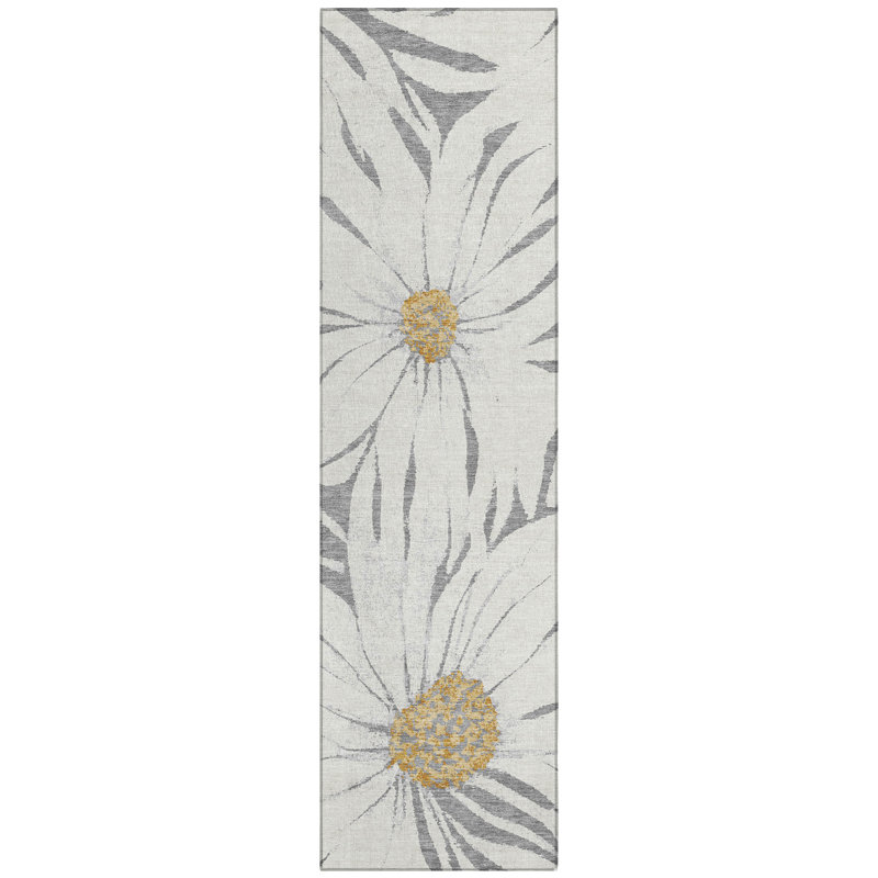 Machine Washable Indoor/Outdoor Oliveras ACN2263 Floral Rug, Runner 2'3" x 7'6"