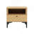 Amara 20" W Modern Nightstand with 1 Full Extension Drawer and Metal Legs in Light Oak-1723044005
