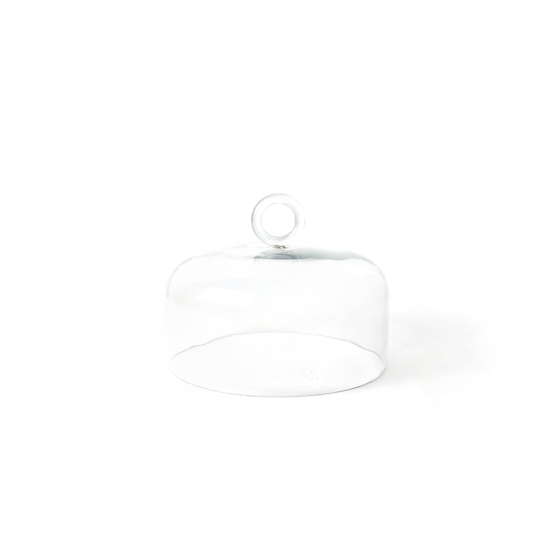 Large Ring Handle Glass Dome Coton Colors by Laura Johnson